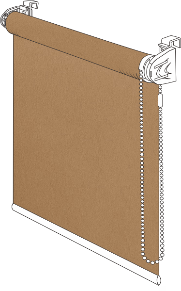 Штора рулонная  600 мм x 1720 мм с цепочным приводом «Миниролло Лайт», цвет светло-коричневый Готовые рулонные шторы с цепочным приводом «Миниролло Лайт» с  однотонной тканью светло-коричневого цвета, размер 600 х 1720 мм. Фурнитура белого цвета.