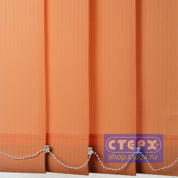 Лайн /цвет оранжевый/ - ламель для вертикальных жалюзи из ткани Вертикальные жалюзи с полотном из коллекции «Лайн», с рисунком в виде параллельных продольных линий, являются наиболее распространенным вариантом для бюджетных решений при оформлении оконных проемов. 