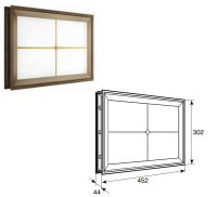 Окно акриловое с крестообразной вставкой для панелей толщиной 40 мм со структурой филенка и двойным стеклом