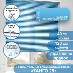 Жалюзи горизонтальные алюминиевые "Танго 25", Севастопольский Вальс 5521 40х120 см , упр Правое