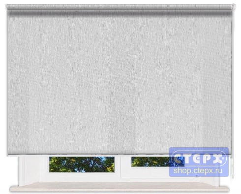 Штора рулонная с цепочным приводом «Миди», коллекция «Союз»  Ткани из коллекции «Союз» полузатеняющие, представляют собой матовую однотонную поверхность, испещренную мелкими штрихами тонкой атласной нити, совсем, как небо, усыпанное далекими звездами. Система предназначена для пластиковых и алюминиевых окон с любой глубиной штапика. 3 цвета ткани. 2 варианта отделки нижнего края полотна.